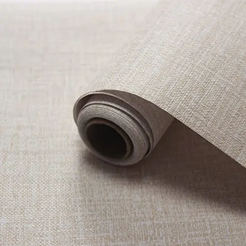 Grasdoek Peel and Stick Wallpaper Linnen zelfklevend behang Waterdicht verwijderbaar contactpapier voor kasten Werkbladen