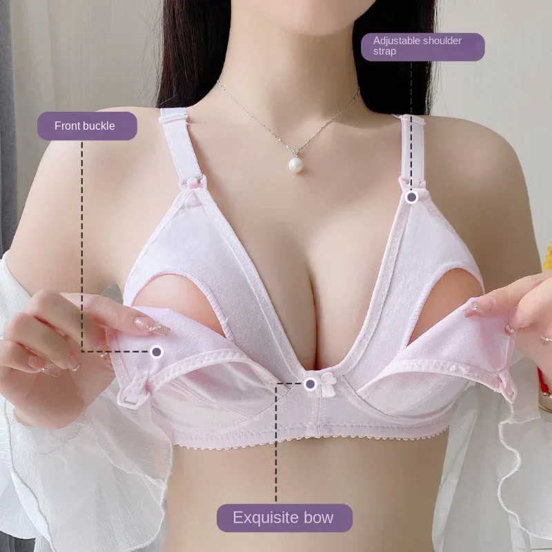 Breastfeeding Maternity Nursing Bra Pregnant Underwear Pregnant Women Gathered Push Up Bra Wireless Feeding Seamless Bras Ladies