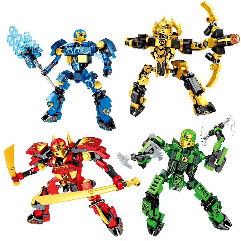 2023 Ninja Legacy Kai Jay Zane Lloyd War Armor Mech Mini Action Figure Building Blocks Kit Bricks Classic Movie Model Kids Toys