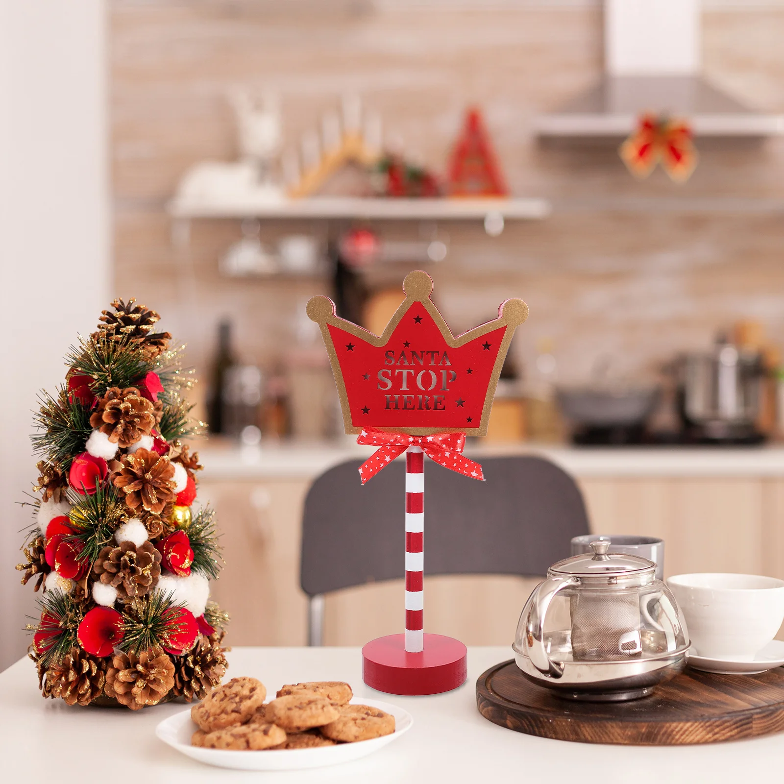 مصباح خشبي لعيد الميلاد الاحتفالي، ديكور مضيء LED لعرض الشرفة الداخلي والخارجي، ديكور أنيق للعطلات النبيلة #1