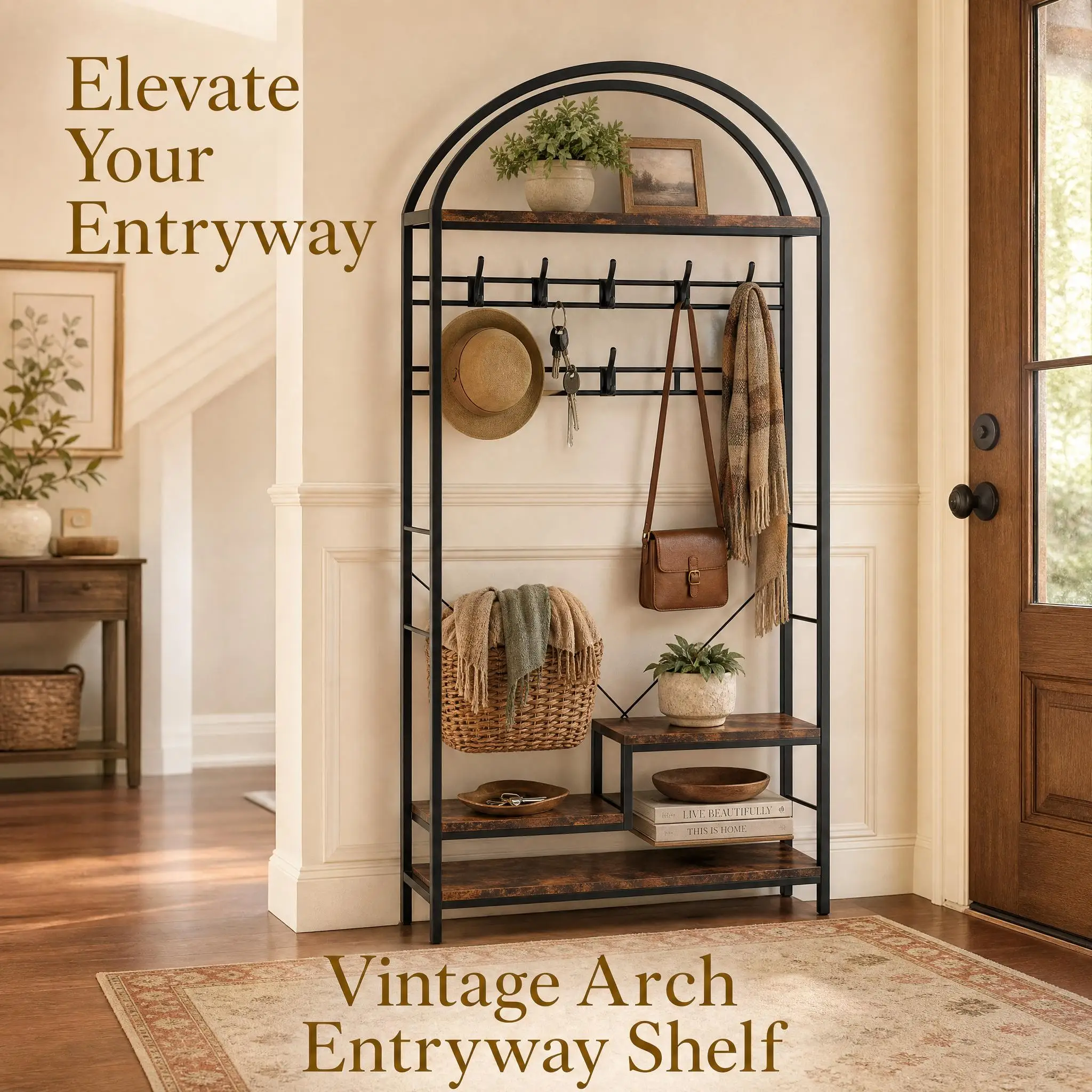 

Coat Rack Entryway Furniture Mudroom Bench with Storage and Hooks Storage Shelves For Entryway Bedroom And Living Room