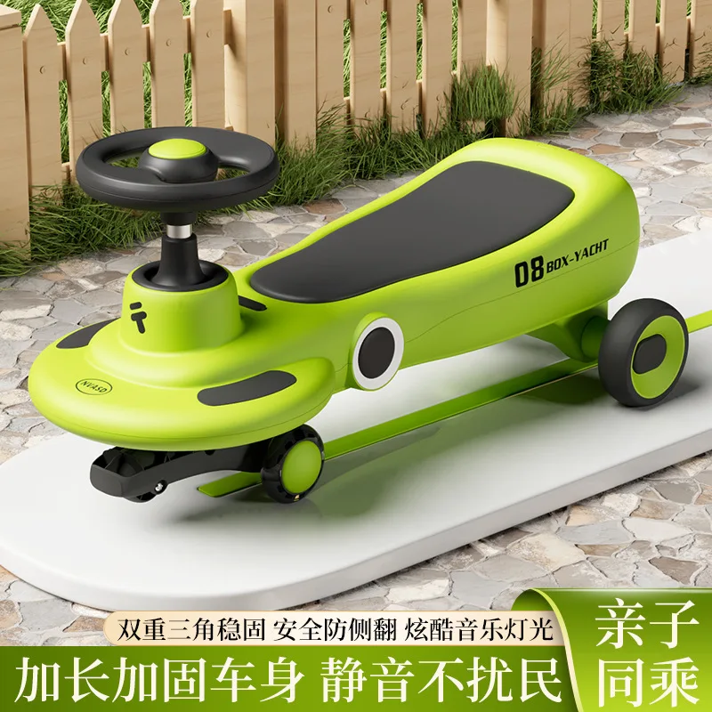 Children's Twist Car, ages 1-3 to 6, Swinging Wheel, Niu Niu Car with Music, Light, and Silent Wheel