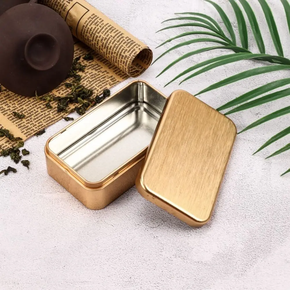 Rectangular Mini Aluminum Tin Jar for Cream Balm Nail Candle Cosmetic Container Refillable Bottles Tea Can Metal Box Candle Jar