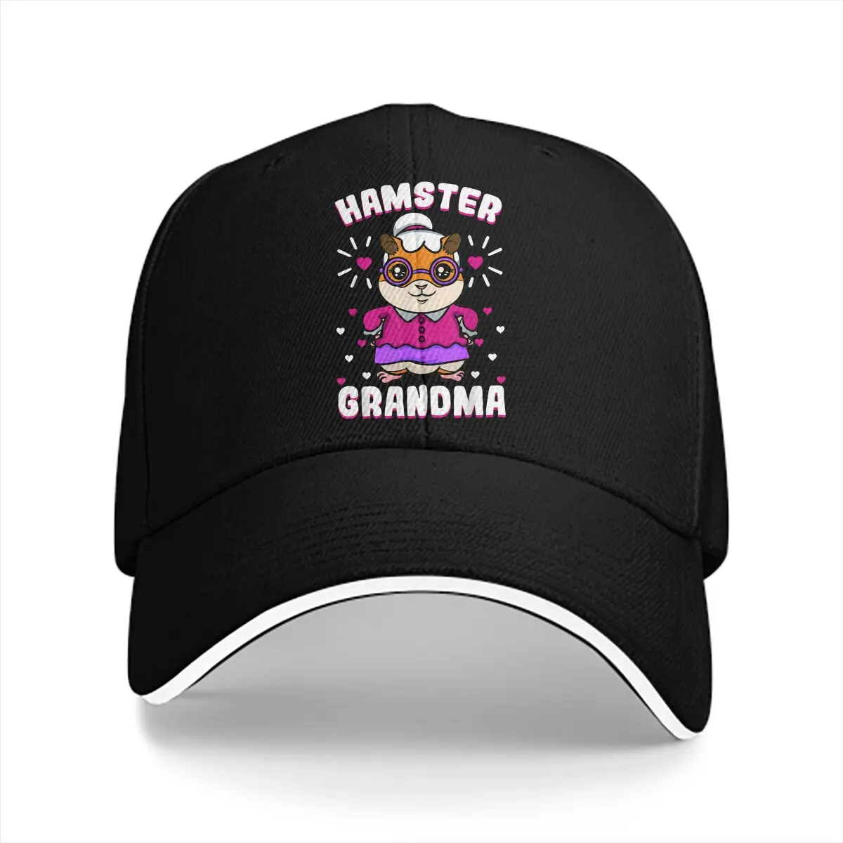 Washed Men's Baseball Cap Grandma Syrian Campbell's Dwarf Roborovski Granny Sports Snapback Caps Cute Hamster Animal Golf Hats