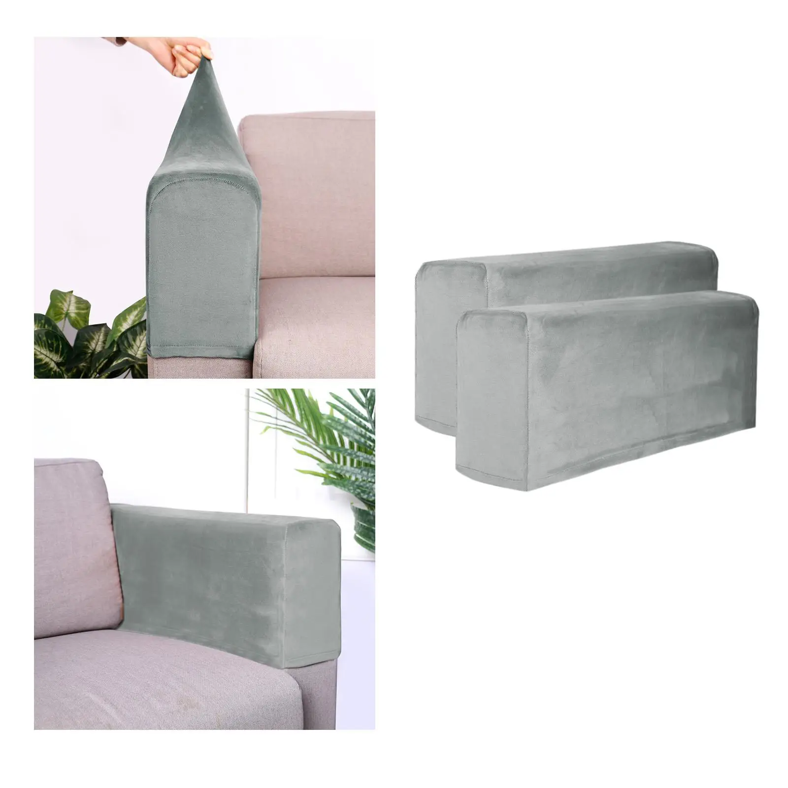 Funda para reposabrazos de sofá, Protector estirable, antideslizante, 2 uds.