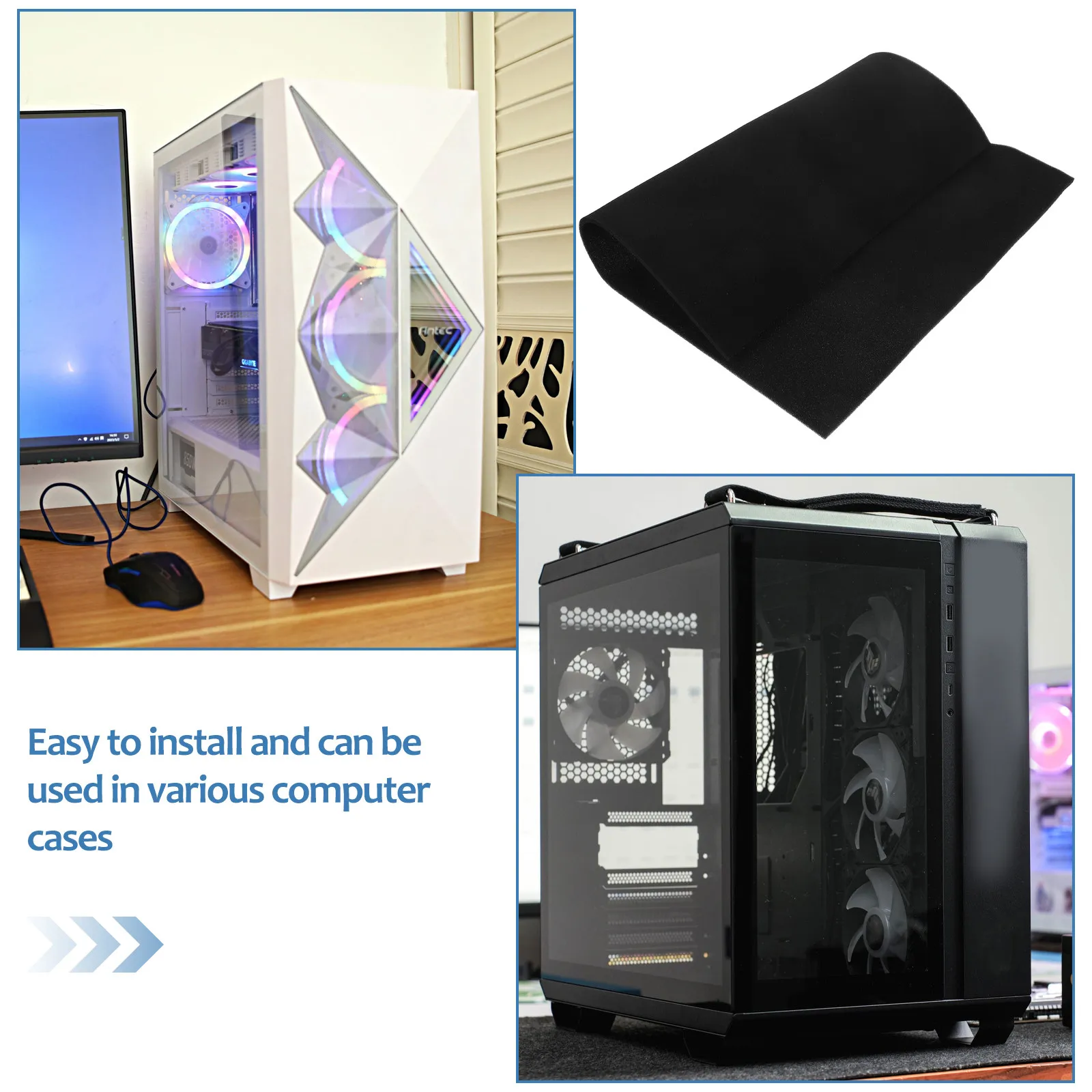 Pc Case Fan Filter Dustproof Foam Mesh Fabric Easy Install Washable Reusable Computer Filter Screen for Gaming Pcs Servers