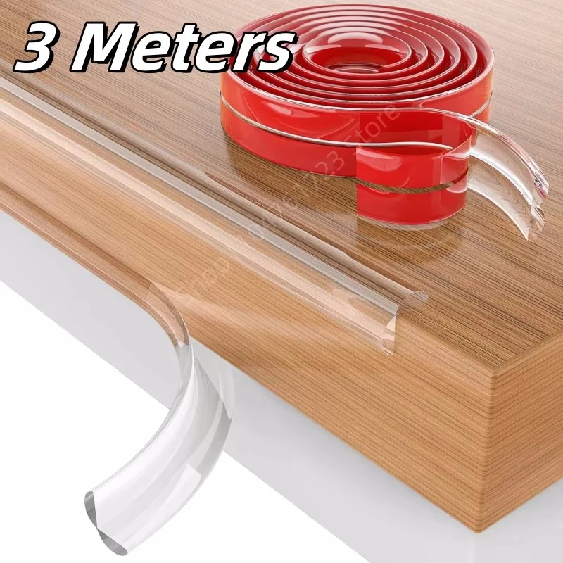 

Transparent 3 Meters Table Edge Guard Furniture Corner Protector Strip Self Adhesive Kids Safety Collision Proof Soft Bumper