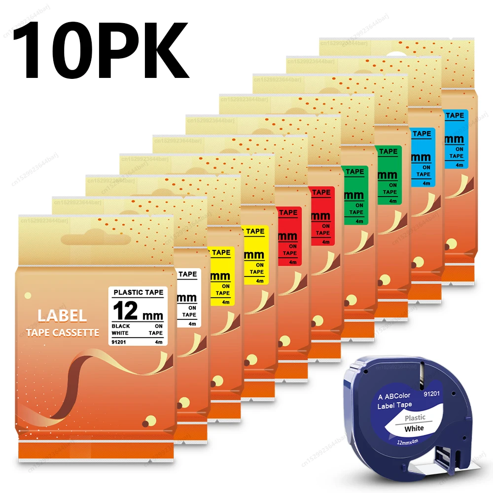 2PK/10PK 91201 Compatible for Dymo LetraTag 91201 Label Tape