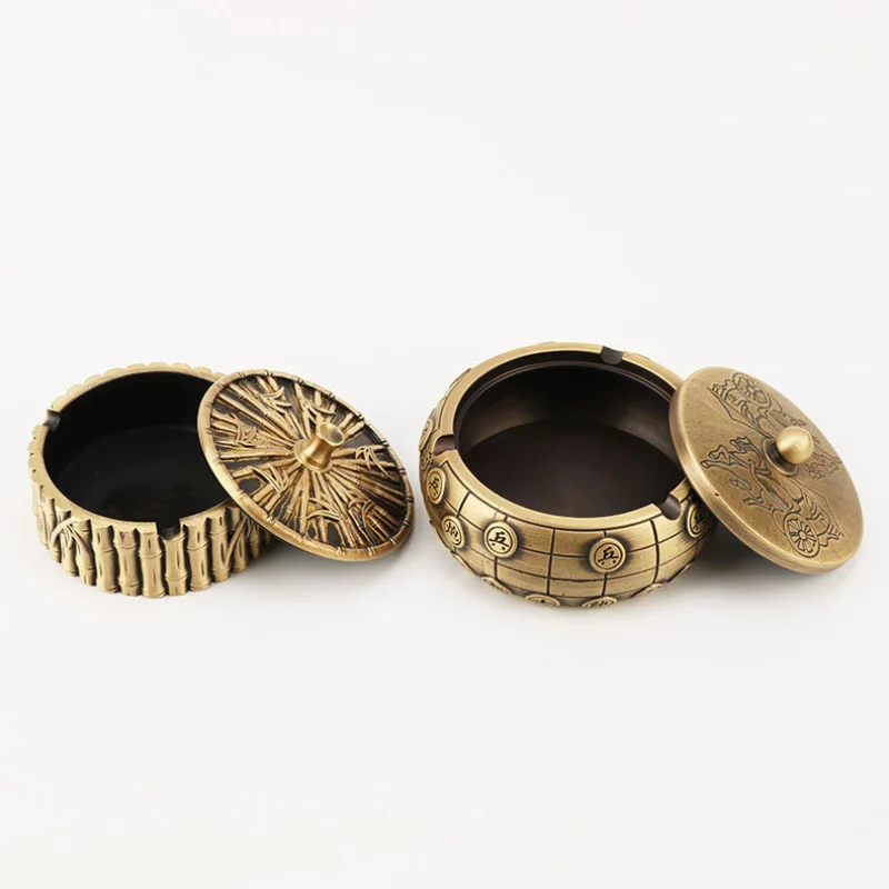 Brass Ashtray Bamboo Section Style Chess Style Ashtray Home Gift Craft