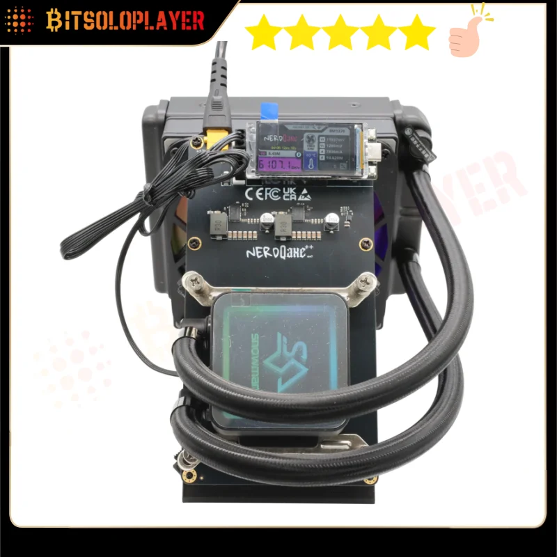 New NerdQaxe++ hydro Rev7 6TH/s 100W BTC mining machine  BM1370 chip Sha-256 algorithm and power supply