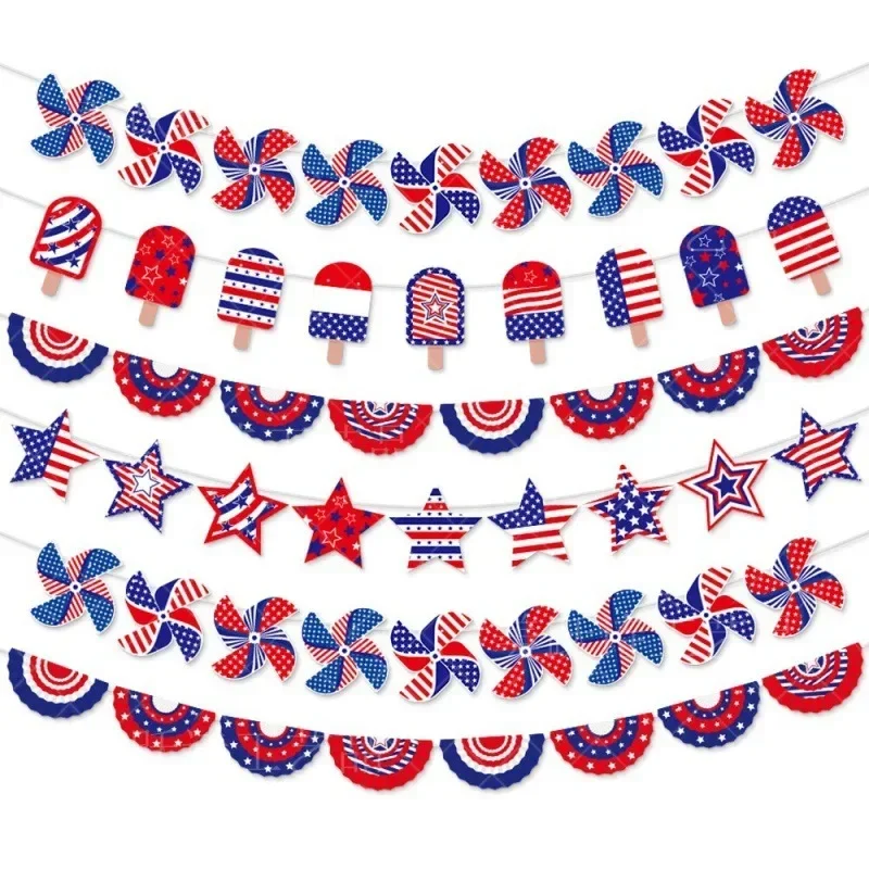 

American Independence Day Banners United States Flags Pendant Happy 4th July National Day Party Decor USA DIY Hanging Garlands