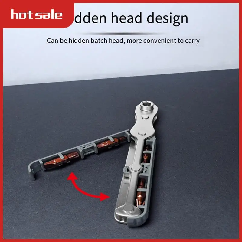 

Multifunctional Bidirectional Ratchet Screwdriver Set Silver Anti-Slip Handle S2 Screwdriver Dual-Purpose Screwdriver Set Tool