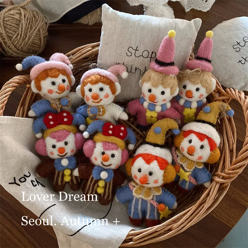 

Осень и зима, новая красочная шерстяная фетровая кукла, кулон-клоун, милый брелок, универсальная сумка, подвеска, подарок