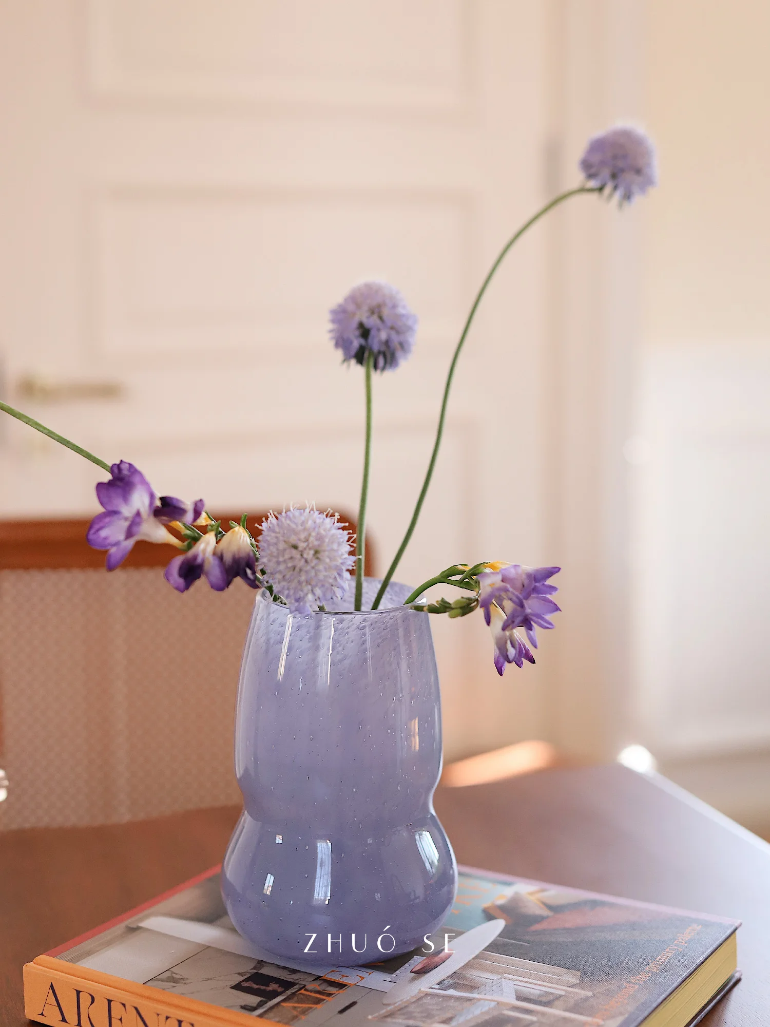 Purple Bubble Glass Vase