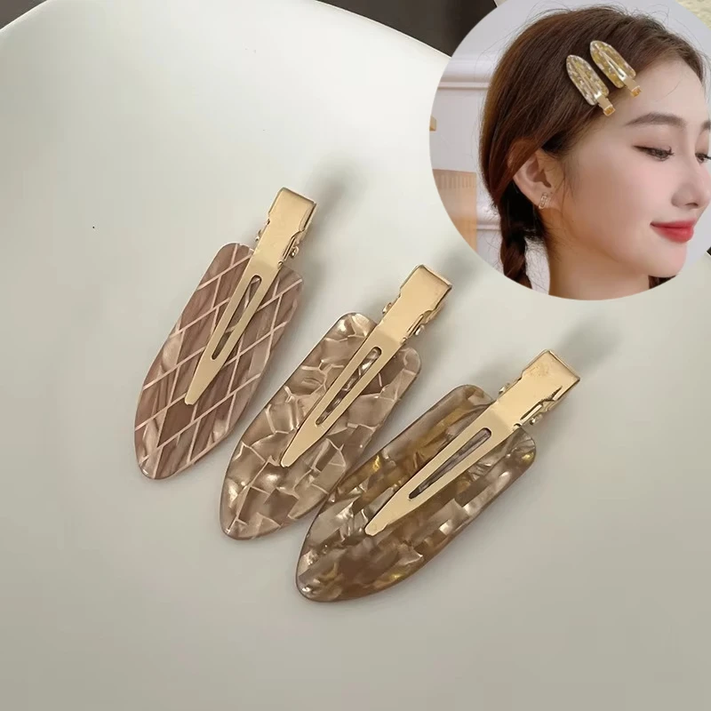 Korean Seamless Hair Clips 1 Pc Plastic for Women Girls Bangs Side Hairpins Duckbill Alligator Clips Non Slip Portable Travel