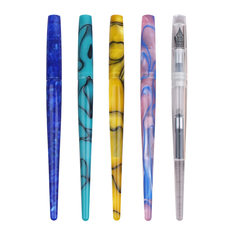 

Penbbs 267 Transparent Acrylic Fountain Pen F 0.5 Nib Multi-Color Long Tail Barrel Ink Pen Art Drawing Office School Supplies