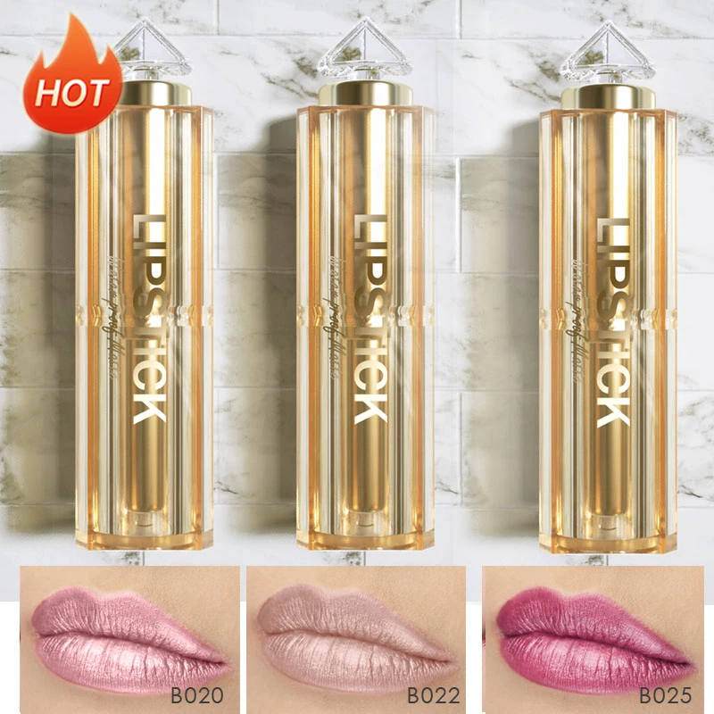 High Quality Korean Tint Nude Color Lipstick Glitter Pearl Waterproof Mate Soft Matte Lipstick Sets Beauty Makeup Cosmetics