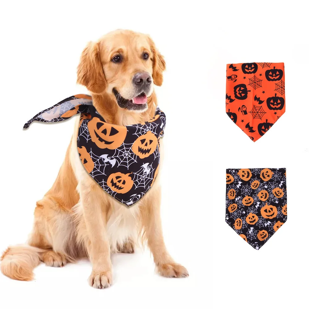 

Pet Halloween Drool Scarf Dog Scarf Cat Skull Triangle Scarf Accessory