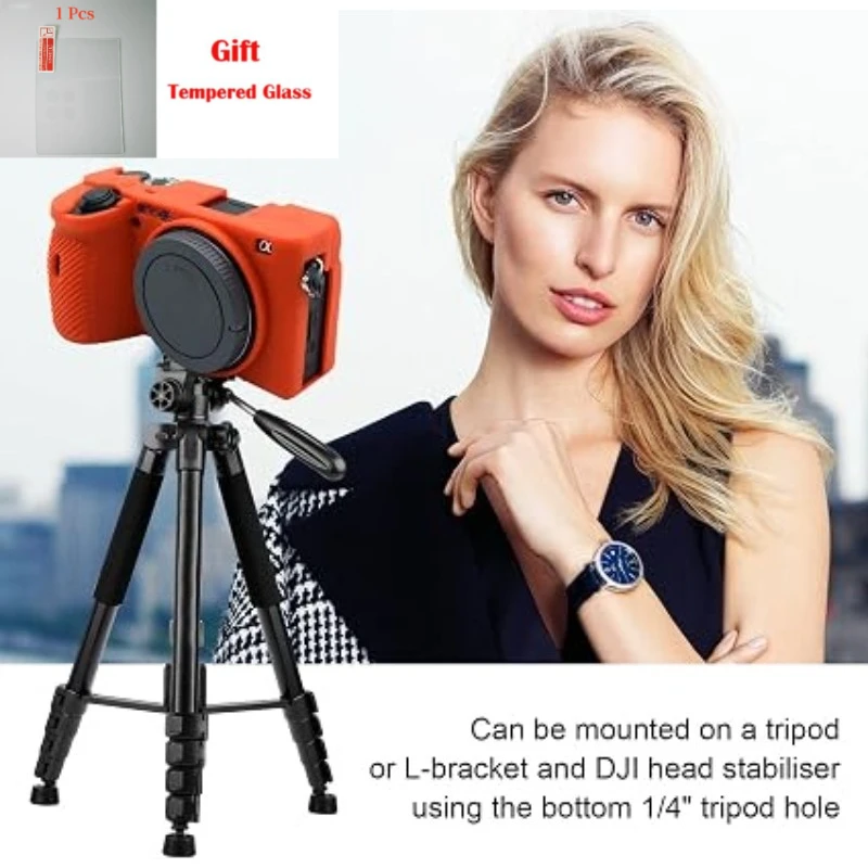 SLR Camera photography protective cover For Sony A6600 Camera bag, soft case Rubber Protector Skin +1PCS Free Tempered Film