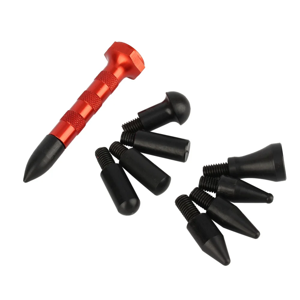 

9Pcs/set Car Dent Repair Hail Removal Tools Aluminum Alloy Auto Hail Removal Repair Pen Hand Knock Down 9 Heads Car Repair Tool