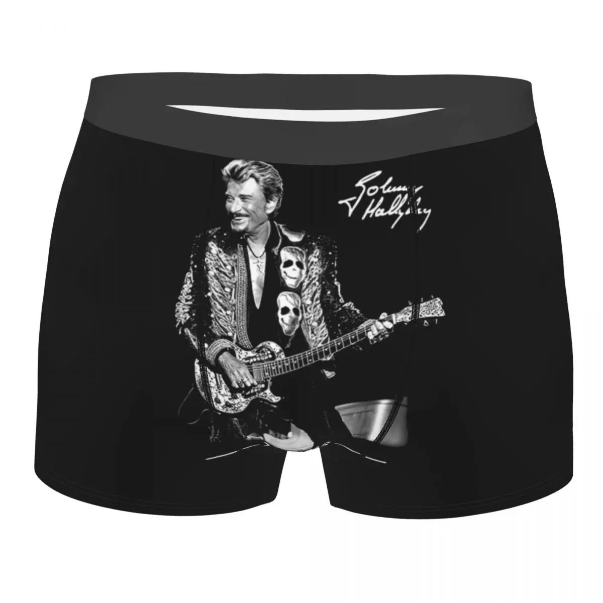 

Novelty Johnny Hallyday French Rock Singer Boxers Shorts Underpants Men's Comfortable Briefs Underwear