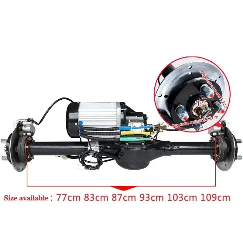 Four-wheel Kart Modification Accessories Handle Steering Horn 60v 1500w Rear Axle 87CM Rear Axle