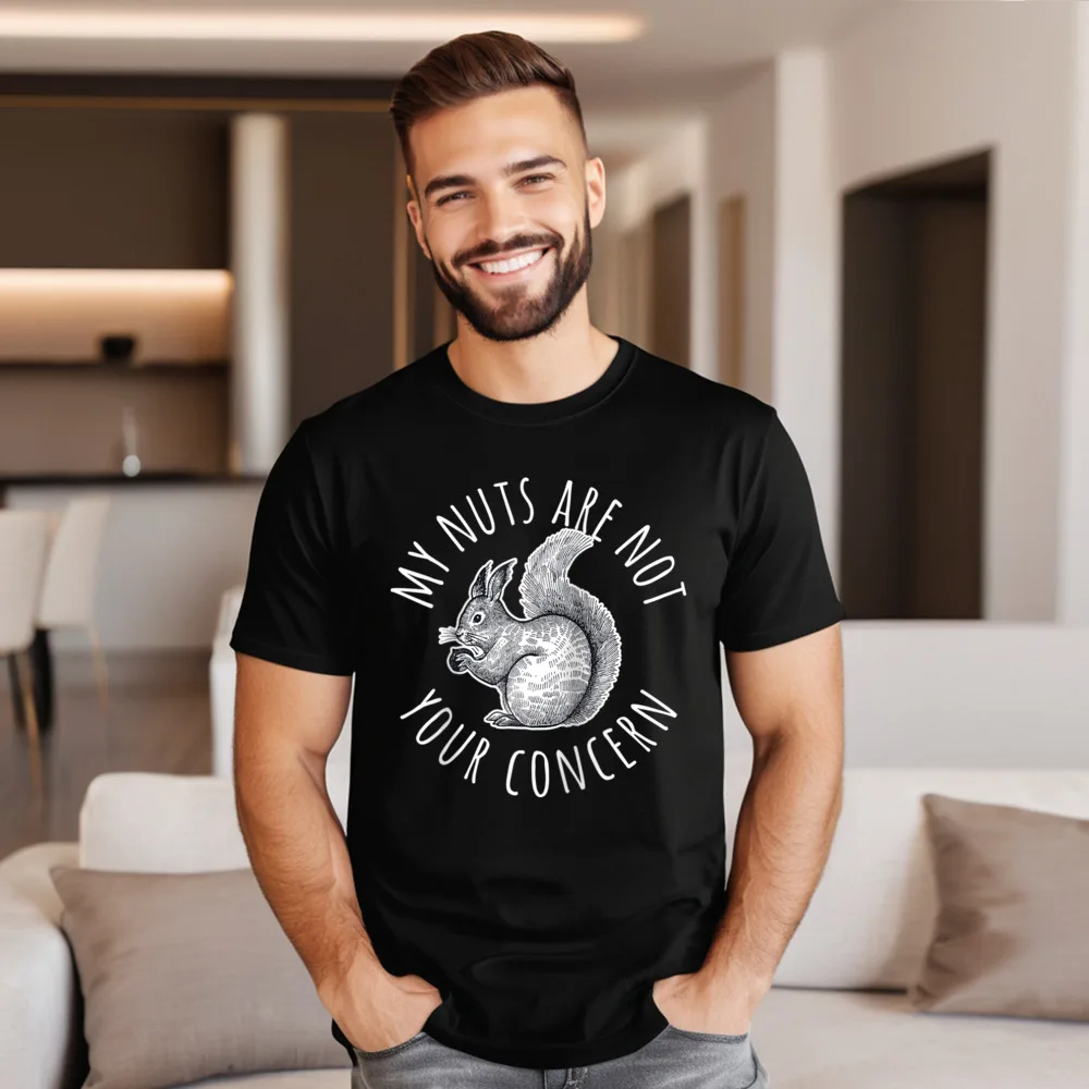 My Nuts Are Not Your T Shirts Latest Short Sleeve Printed On 100% Cotton Crewneck Adult Tops & Tees Graphic Tee-Shirts Christmas