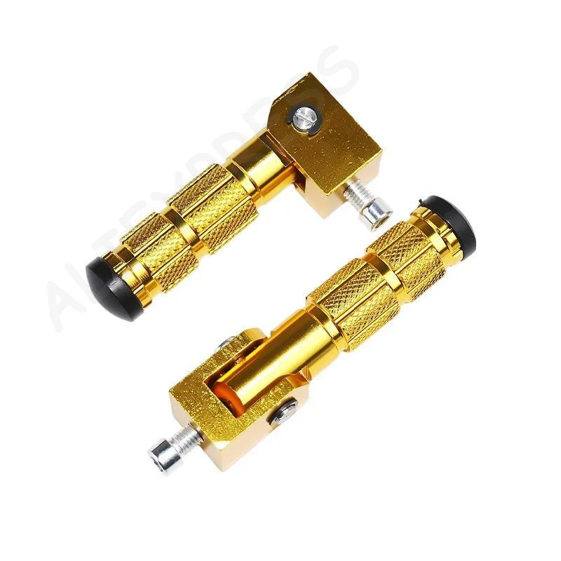 New New 1Pair  Aluminum Alloy Motorcycle Folding Foot Pegs Anti Slip Easy Install For Motorbike E Scooter Modification