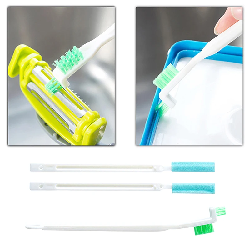 Kit de brosses à encoches pour tasse étroite et propre, manche long, ensemble de brosses pour livres de paille, tube en verre, nettoyeur d'espace de bouteille de lait pour bébé, outil de cuisine, 3 pièces