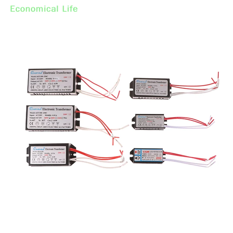 12V Power Supply 20/50/80/120/180/250W 12V Electronic Transformer 220V To 12V Adapter For Crystal Halogen Quartz Lamp