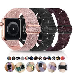 Nylon Strap for Apple Watch Band Ultra 2-1 49mm 41mm 45mm 42mm 40/44mm Bohemian Elastic Bracelet iWatch Series 9 8 7 6 5 4 3 Se