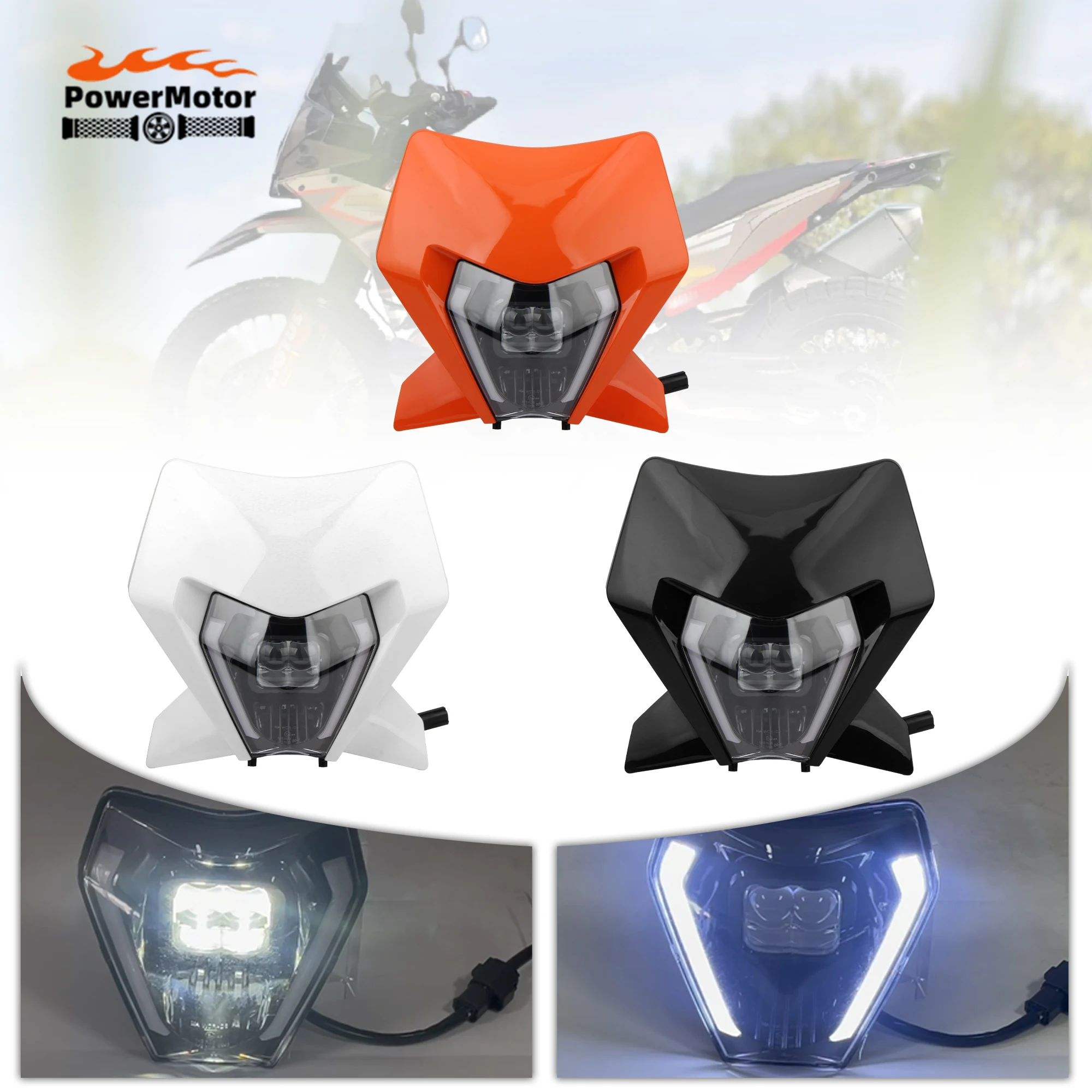 

Enduro Motorcycle LED Headlight For KTM EXC SXF XCW MX 2024 2025 Dirt Bike Headlight Plate Plastic Kit Supermoto LED Accessories