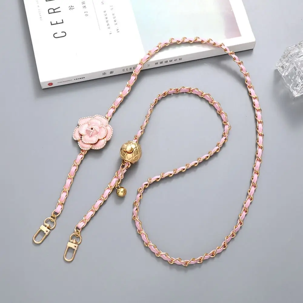 

Anti-lost Crossbody Phone Chain Camellia Leather Phone Case Hanging Phone Charm Luxury Phone Neck Straps Phone Accessories