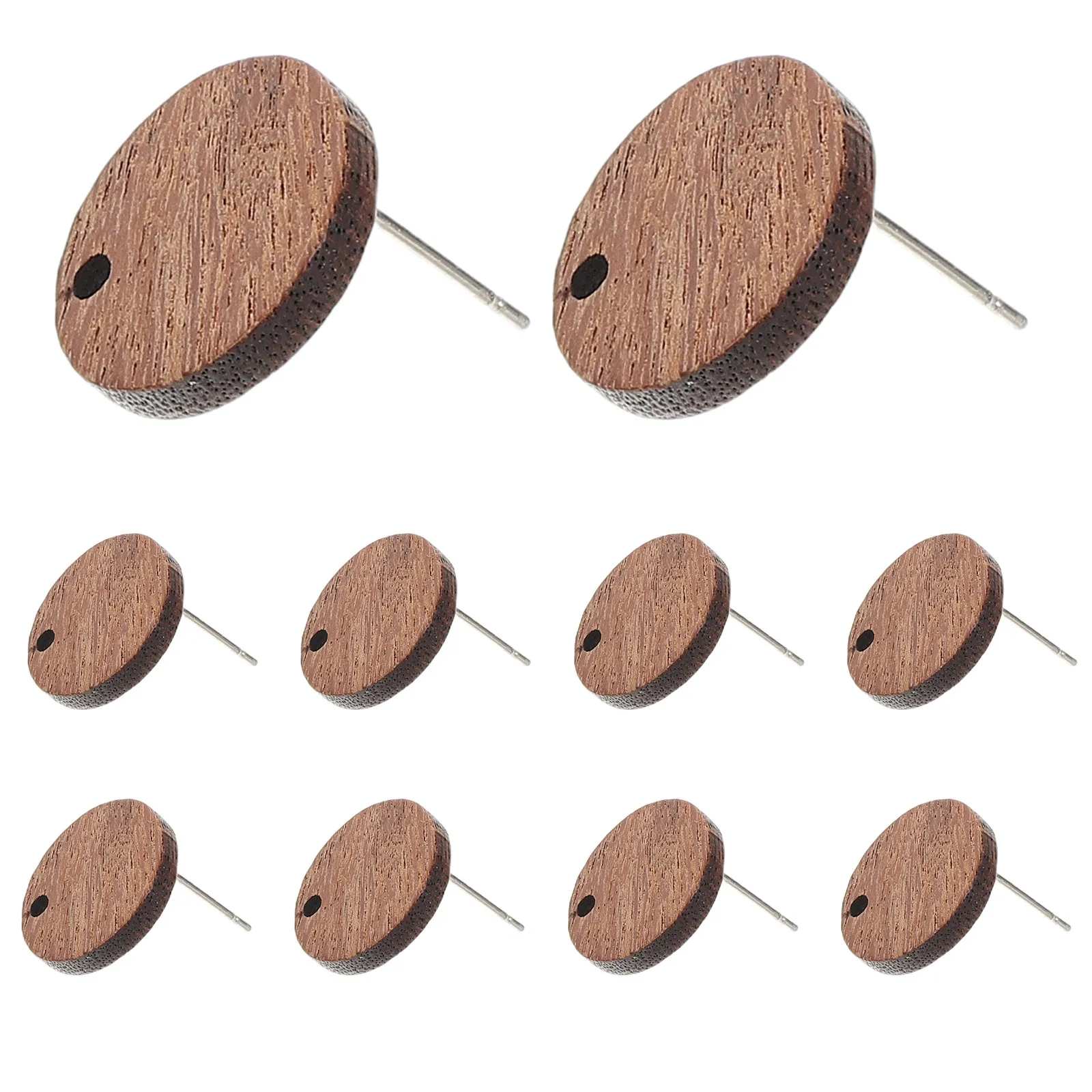 20Pcs Wood Earring Findings Round Flat Natural Wood Blanks DIY Jewelry Making Components Lightweight Circle Pendants for Craft