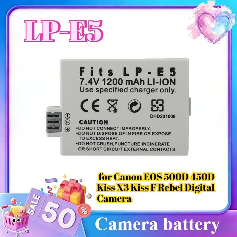 

Аккумулятор Li-ion LP-E5 для цифровых фотоаппаратов Canon EOS 500D, 450D, Kiss X3, Kiss F, Rebel