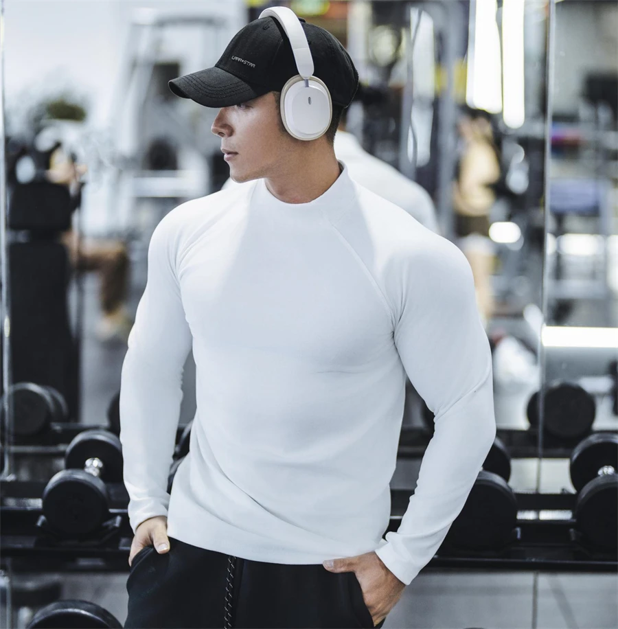 Gym Mens Sport Long Sleeve Compression T-shirt Quick Dry Running Shirt Casual Top Bodybuilding Singlets Male Fitness Sweatshirt