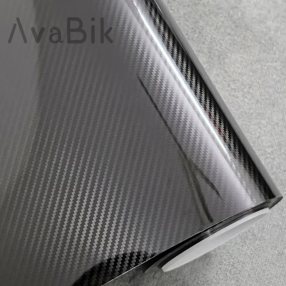 20/50cm x152cm High Glossy 5D Carbon Fiber Vinyl Car Wrap Film Motorcycle Tablet Car Scratchproof Stickers and Auto Accessories