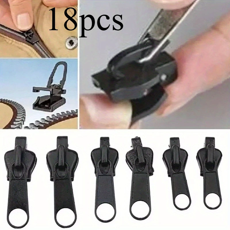 18pcs Fixed Zipper Repair Kit, Zipper Slider Repair Kit, Fixed Zipper Detachable Rescue Replacement Kit