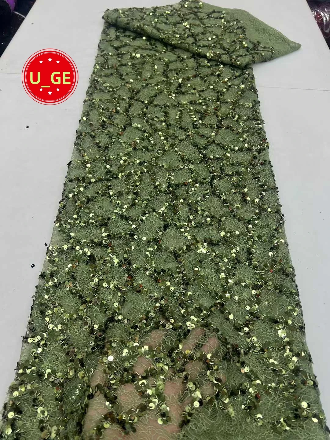 

Популярная высококачественная нежная элегантная мягкая тюлевая кружевная ткань с вышивкой и пайетками для свадебных и вечерних платьев U_Ge6598