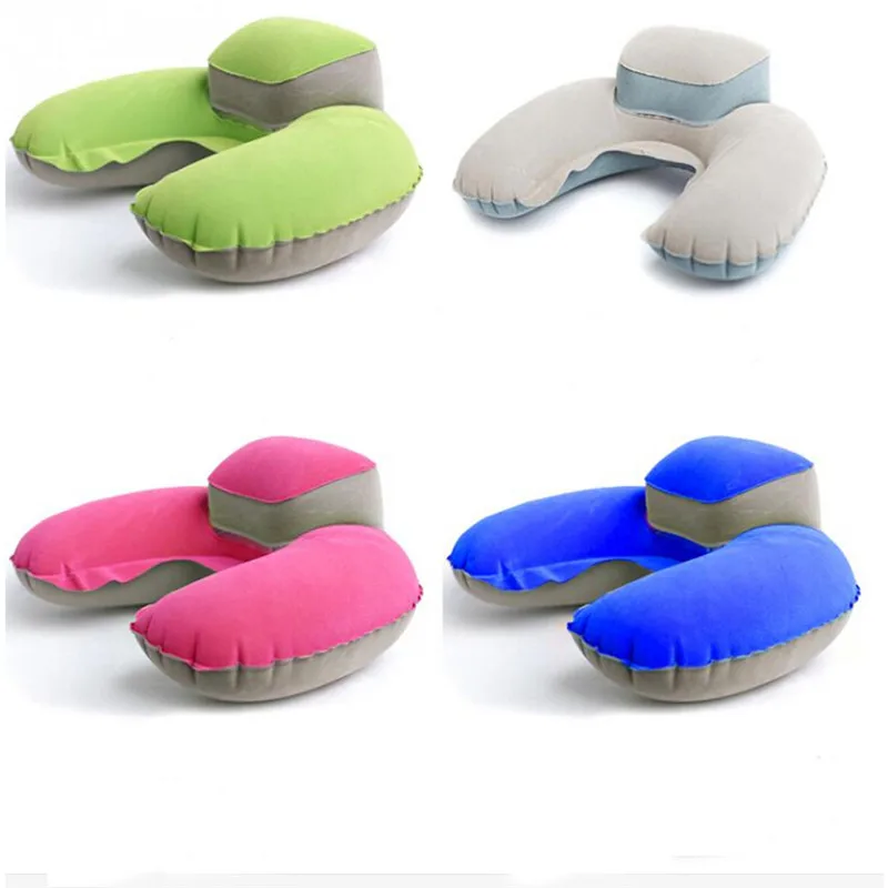 Foldable U-shaped Neck Support Pillow Inflatable Cushion Memory Foam Travel Pillow Neck Super Soft Pillows Air Plane