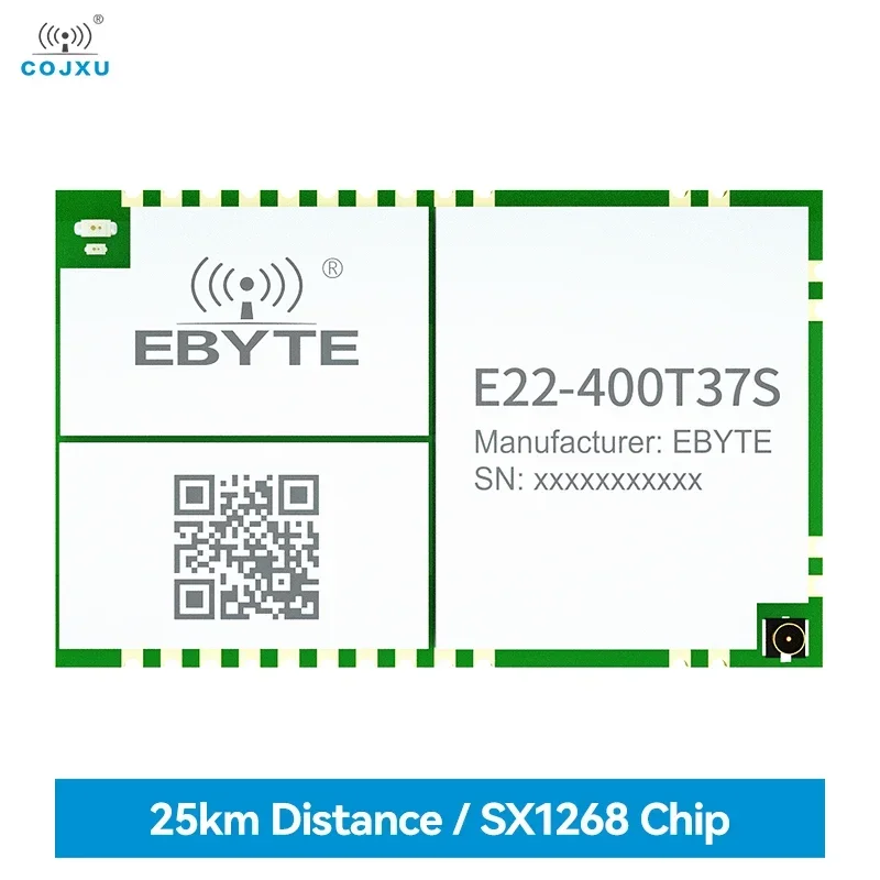 

LoRa Wireless Module 433/470MHz Cojxu E22-400T37S 5W IPEX/Stamp Hole Relay Network RSSI LBT Long Distance 25KM UART