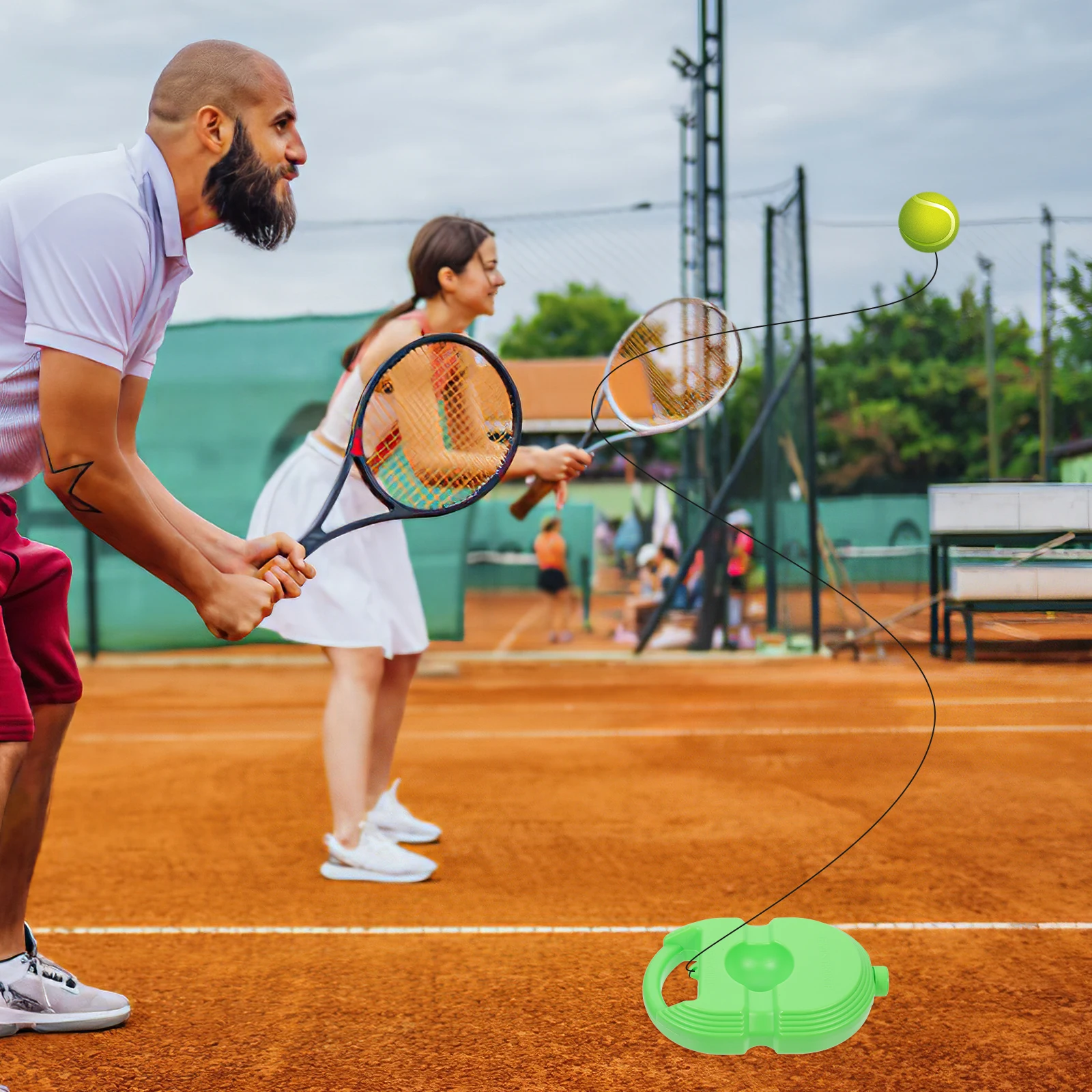 

Portable Men Tennis Training Tool Durable for Personal Practice Indoor Outdoor Tennis Training Equipment Practice Equipment