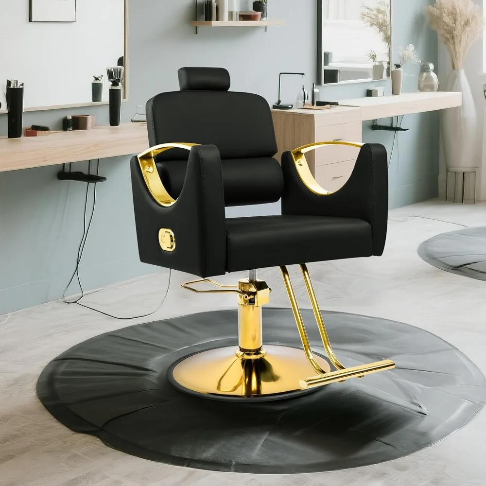 كراسي صالون لمصفف الشعر كرسي حلاق مستلق لصالون الحلاقة 360 كرسي شعر دوار مع هيدروليكي عالي التحمل #2