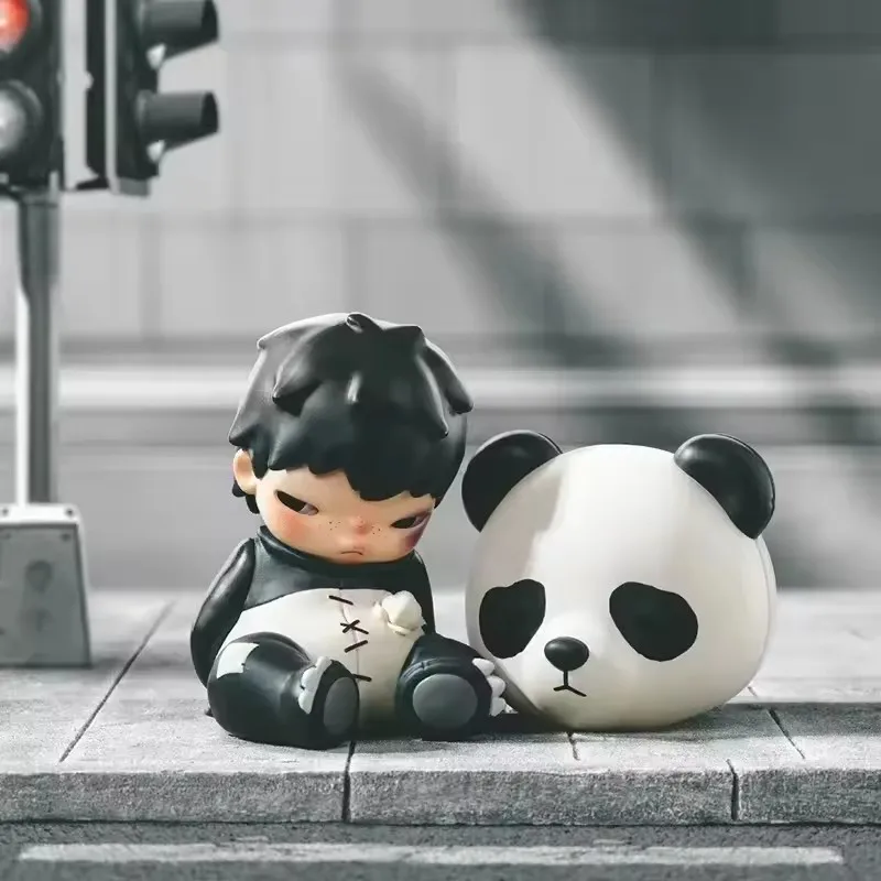 

Panda Q-Version Figurine Cute Pendant Doll Desktop Decoration Fashionable Statue Cartoon Decoration Surprise Children'S Gift