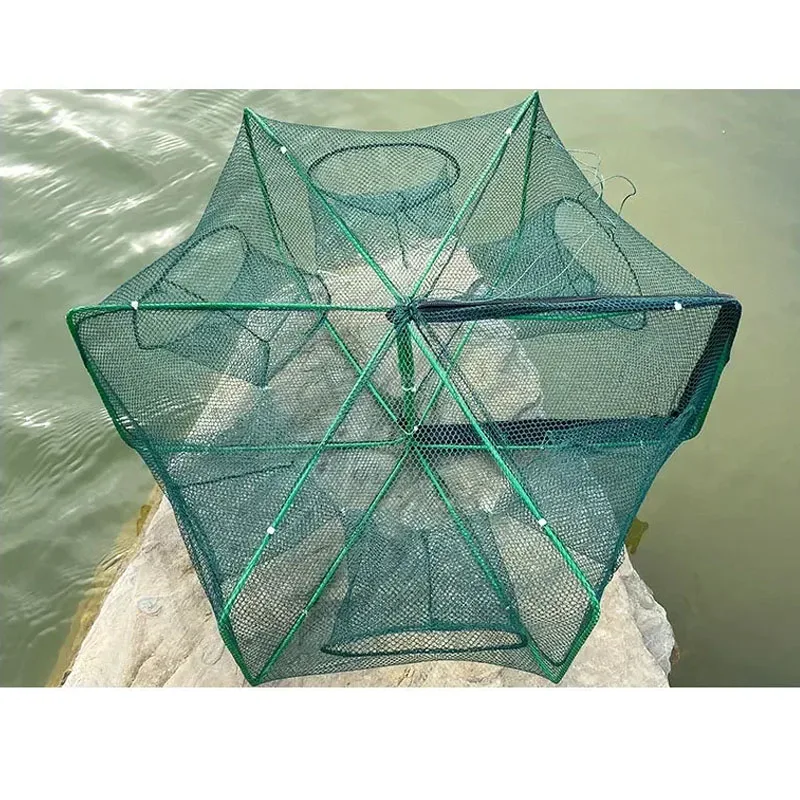 6 Holes Mesh for Fishing Net/Tackle/Cage Folding Crayfish Catcher Casting/Fish Network Crab/Crayfish/Shrimp/Smelt/Eels Traps