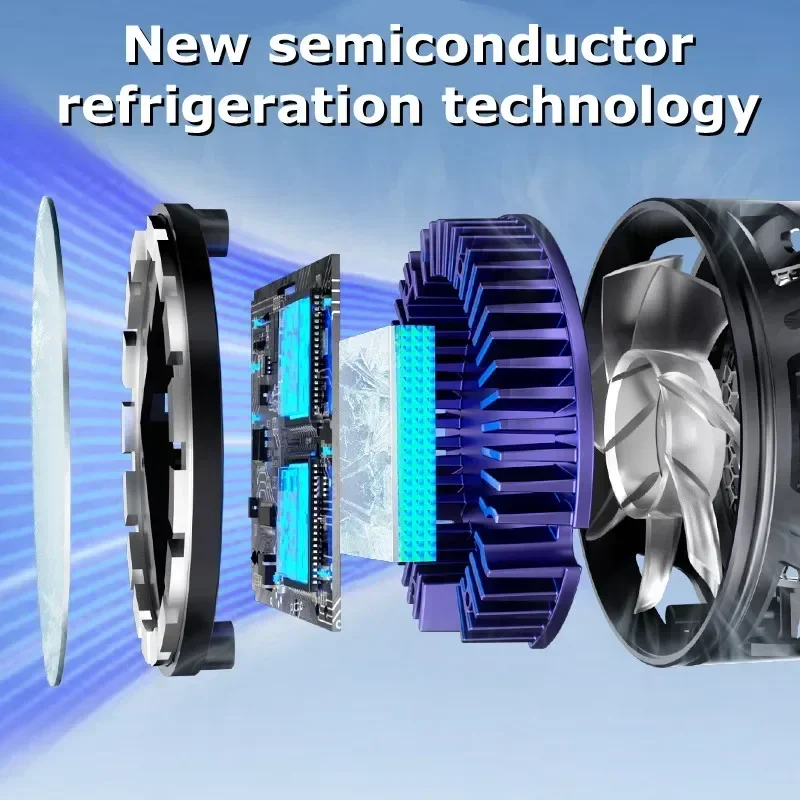 Ventilador de refrigeración Semiconductor para teléfono para juegos compacto y silencioso con efecto de luz, Compatible con iOS y Android