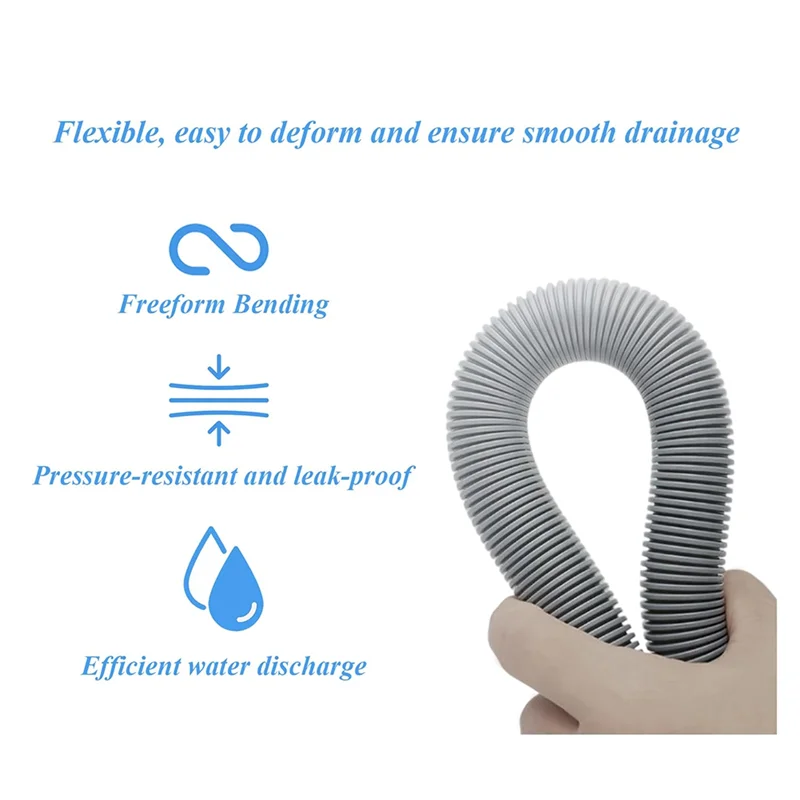 Efficient-6.5Ft Washing Machine Drain Hose Extension Kit-Universal For Washer, Dishwasher & Dehumidifier,With U-Bracket,Adapter