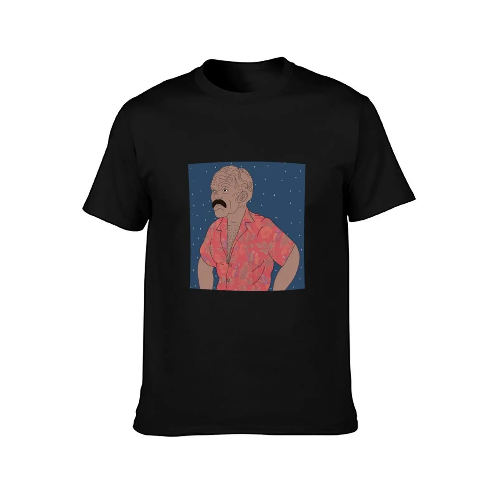 Galactic Bortus Mustache - Orville T-Shirt, Summer Casual Cotton Tee, Oversized Streetwear Tops, Vintage Graphic Print