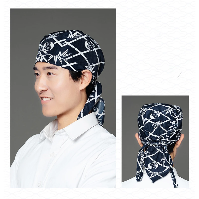 Gorro de Chef de estilo japonés para restaurante de Sushi, gorro de trabajo con capucha para cocinar, panadería, gorro de cocina, gorro de Chef de piratas, camarero de Catering