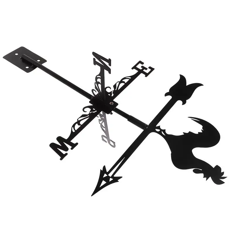 1Pcs Wind Vane Rooster Weathervane Ornament Retro Metal Weather Vane Wind Measuring Tool for Outdoor Garden Yard